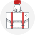 hand holding briefcase with arrest records